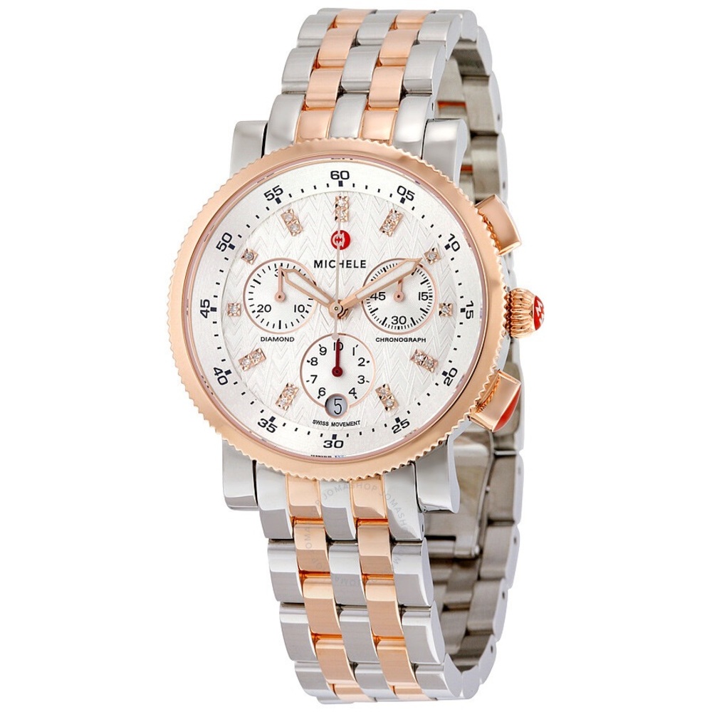 Michele Rose Gold and Silver Women's Watch